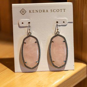 SALE Kendra Scott Rose Quartz Silver Elle earrings